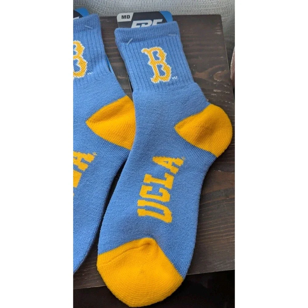 7x Pair UCLA Bruins Licensed Socks Size Medium Men 5-10 Blue Yellow Crew NWT